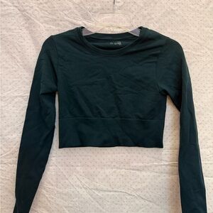 Aerie Forest Green Long Sleeve Crop Top